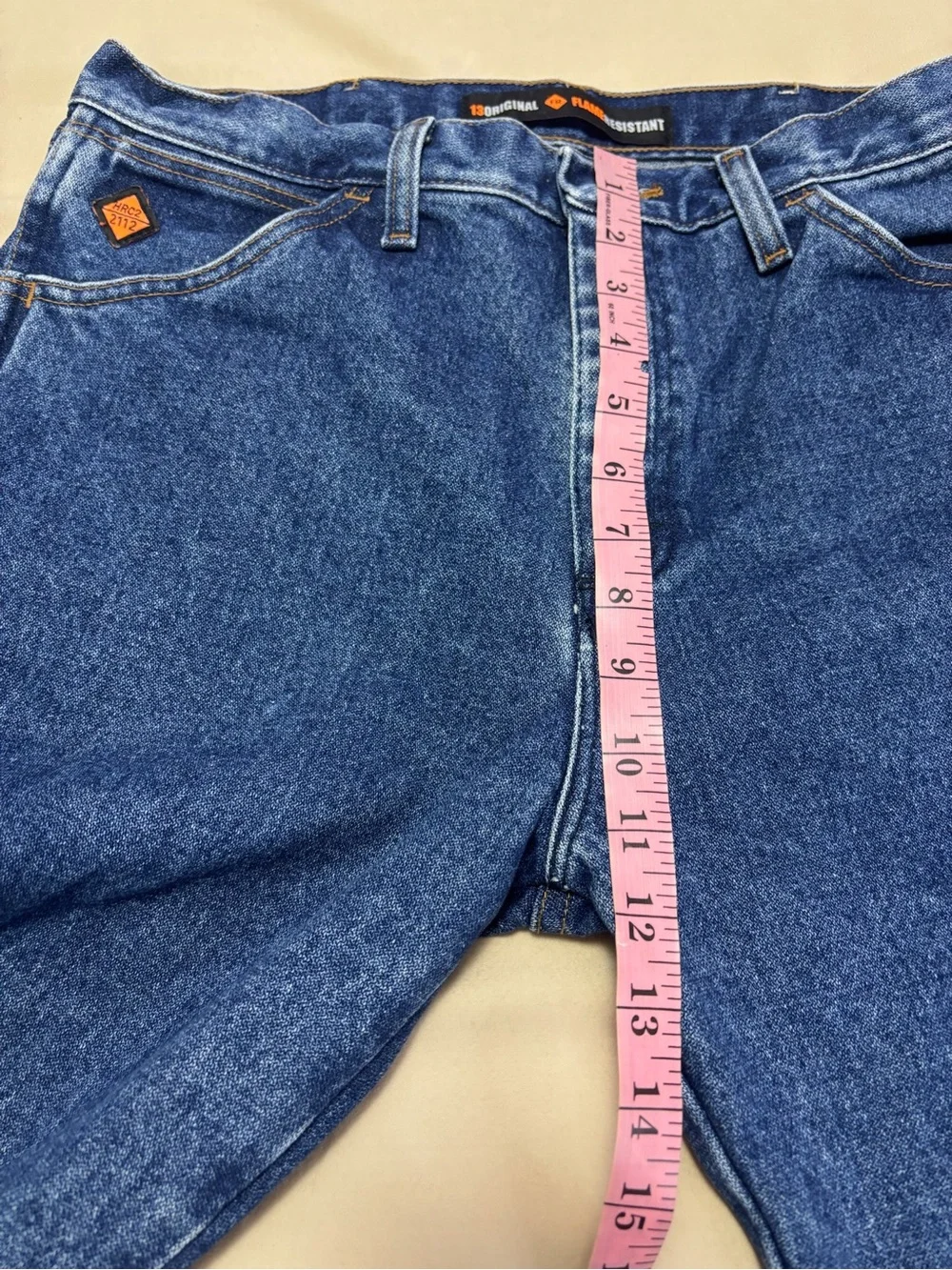 Wrangler Flame Resistant Men's Straight-Leg Blue Denim Jeans Size 33 x 30